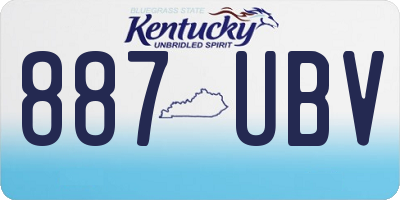 KY license plate 887UBV