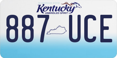KY license plate 887UCE
