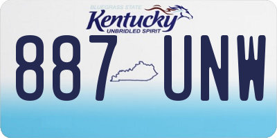 KY license plate 887UNW