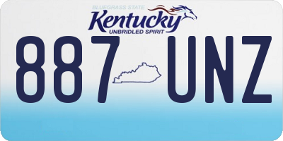 KY license plate 887UNZ