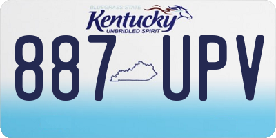 KY license plate 887UPV