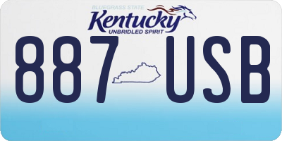 KY license plate 887USB