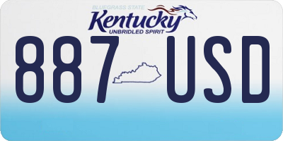 KY license plate 887USD