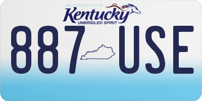 KY license plate 887USE