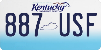 KY license plate 887USF