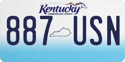 KY license plate 887USN