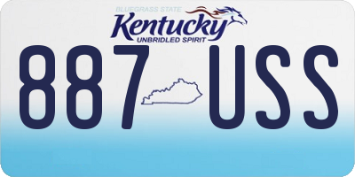 KY license plate 887USS