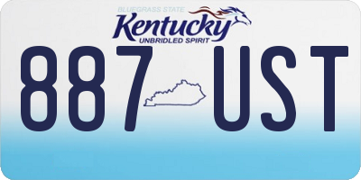 KY license plate 887UST