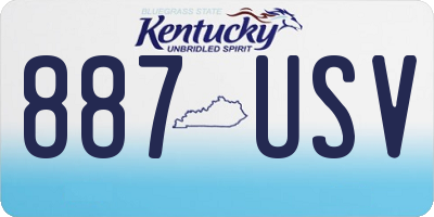 KY license plate 887USV