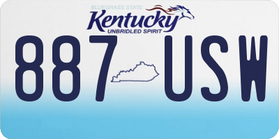 KY license plate 887USW