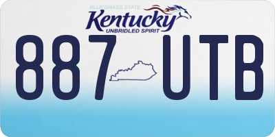KY license plate 887UTB
