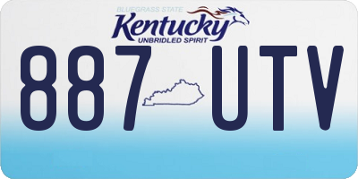 KY license plate 887UTV