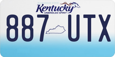 KY license plate 887UTX