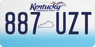 KY license plate 887UZT