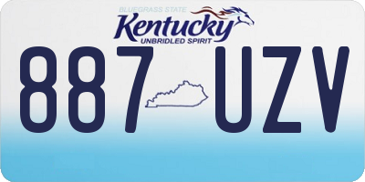 KY license plate 887UZV
