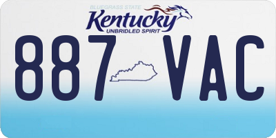 KY license plate 887VAC
