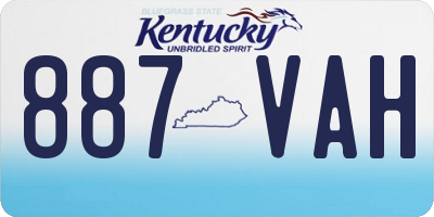 KY license plate 887VAH