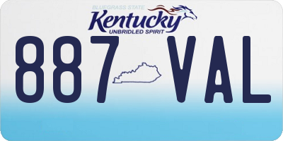 KY license plate 887VAL