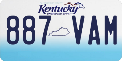 KY license plate 887VAM