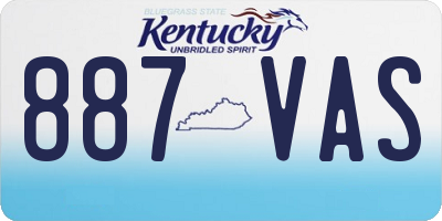 KY license plate 887VAS
