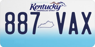 KY license plate 887VAX