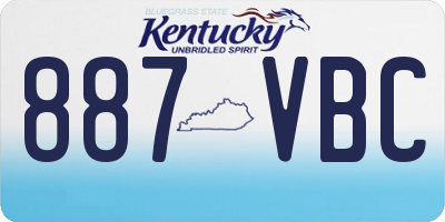 KY license plate 887VBC