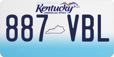 KY license plate 887VBL
