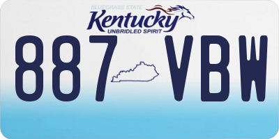 KY license plate 887VBW