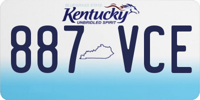 KY license plate 887VCE