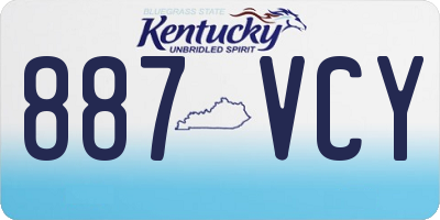 KY license plate 887VCY