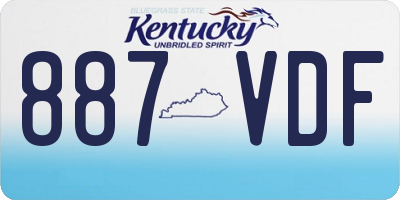 KY license plate 887VDF
