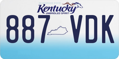 KY license plate 887VDK