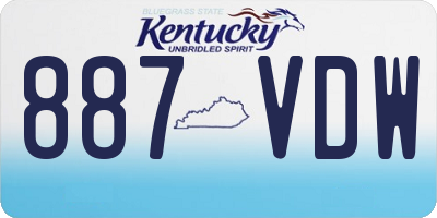 KY license plate 887VDW
