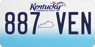KY license plate 887VEN