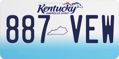 KY license plate 887VEW