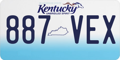 KY license plate 887VEX