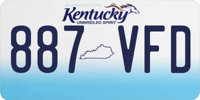KY license plate 887VFD