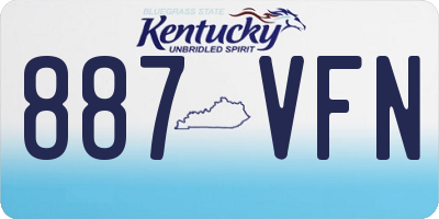 KY license plate 887VFN