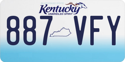 KY license plate 887VFY