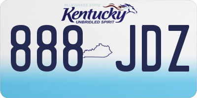 KY license plate 888JDZ