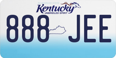 KY license plate 888JEE