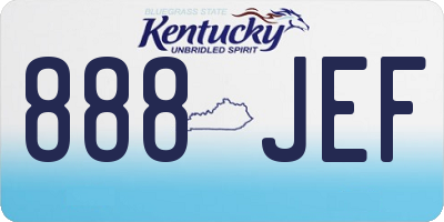 KY license plate 888JEF