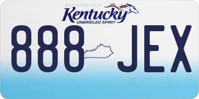 KY license plate 888JEX