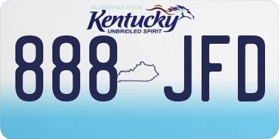 KY license plate 888JFD