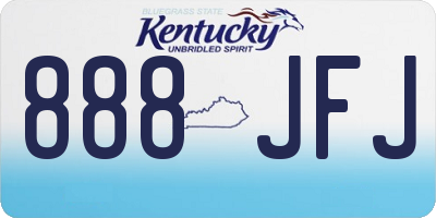 KY license plate 888JFJ