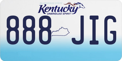 KY license plate 888JIG