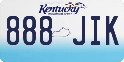 KY license plate 888JIK
