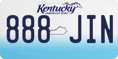 KY license plate 888JIN
