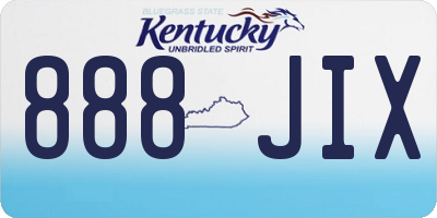 KY license plate 888JIX