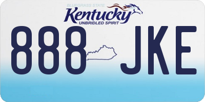 KY license plate 888JKE